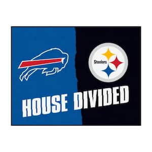 NFL Bills/Steelers Multi-Colored 3 ft. x 3.5 ft. House Divided Area Rug