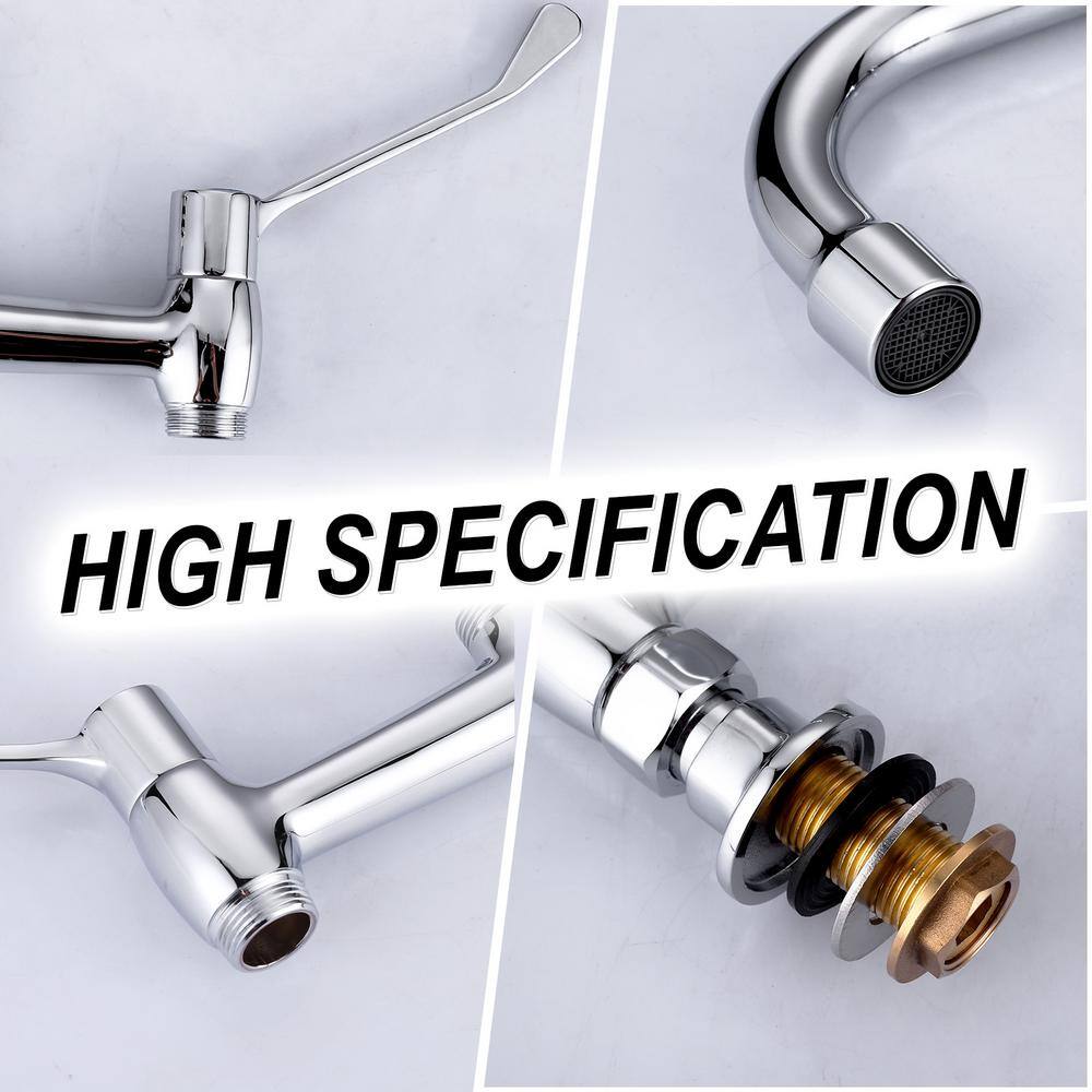 Polished Chrome Double Handle Deck Mounted Kitchen Faucet