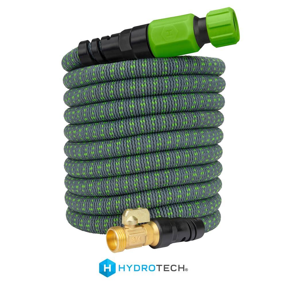 50 ft. Green and Gray Expandable Burst Proof Garden Hose with Brass Valve