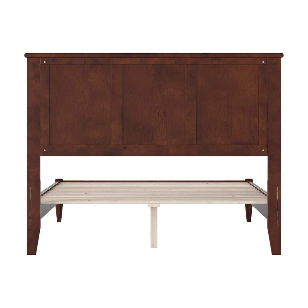 Charlotte Full Walnut Solid Wood Platform Bed with Headboard