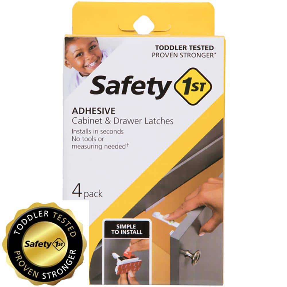 Safety 1st Adhesive Cabinet Latch 4 Pack Hs310 The Home Depot