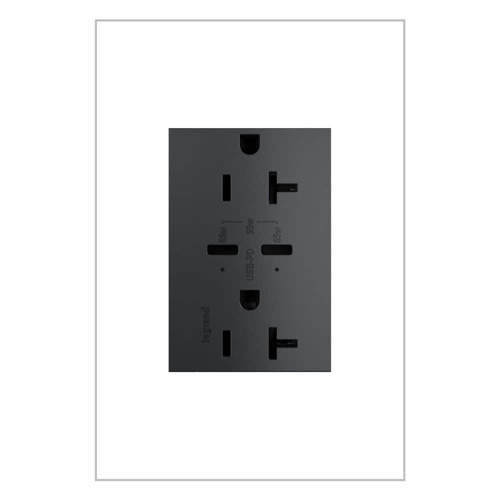 adorne 20A Tamper-Resistant Ultra-Fast Plus 65W Power Delivery USB Type-C/C Duplex Outlet, Graphite price history on PriceWatchPro