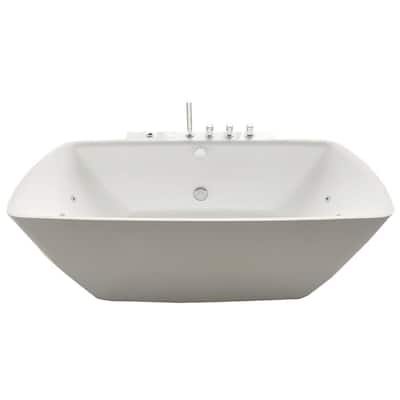 Bianca 68 in. Acrylic Flatbottom Whirlpool Bathtub in White
