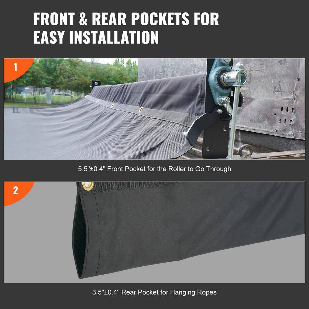 Heavy Duty Black PVC Coated Mesh Dump Truck Tarp with Brass Grommets