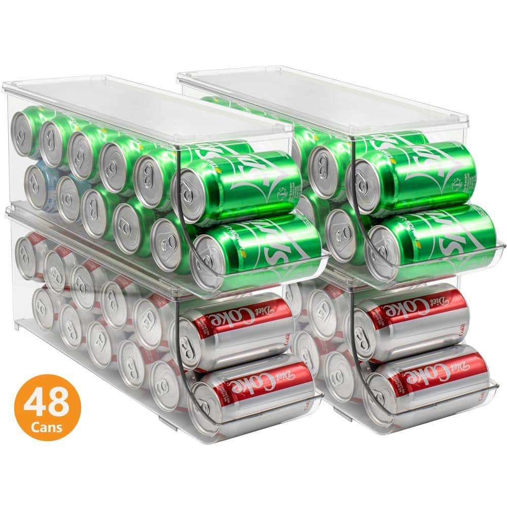 Sorbus 4-Pack Clear Plastic Stackable Dispenser Holds 12-Cans Can