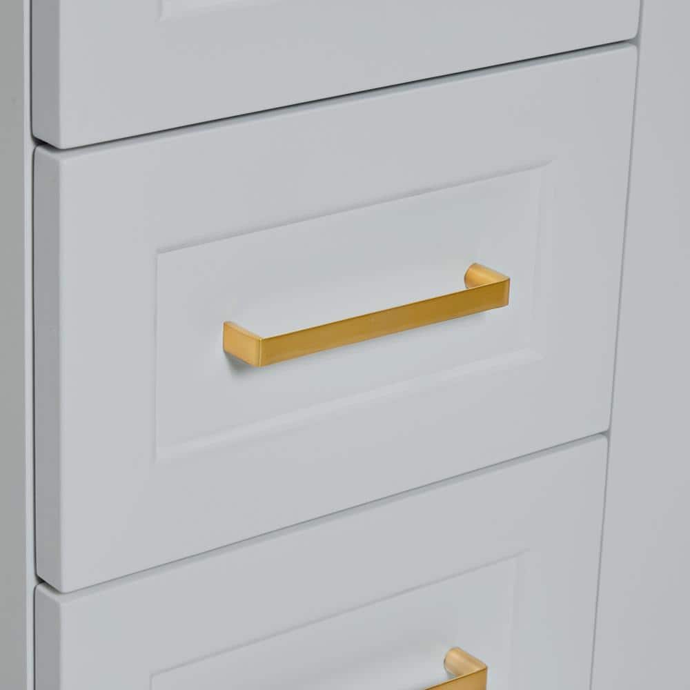 Taylor 48'' Gray Freestanding Bathroom Vanity with Brass Hardware