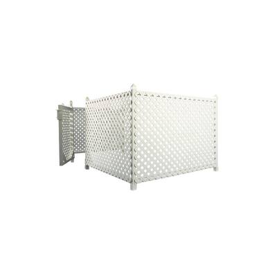 3 ft. x 32 ft. White Plastic Lattice Fence Panel/Enclosure Kit with Gate - Soft Surface (Anchor Stakes)