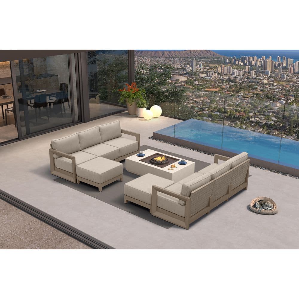 8 Pieces Patio Conversation Sets All Weather Outdoor Couch Sectional Set with Cushion Conversation Set Khaki price history on PriceWatchPro