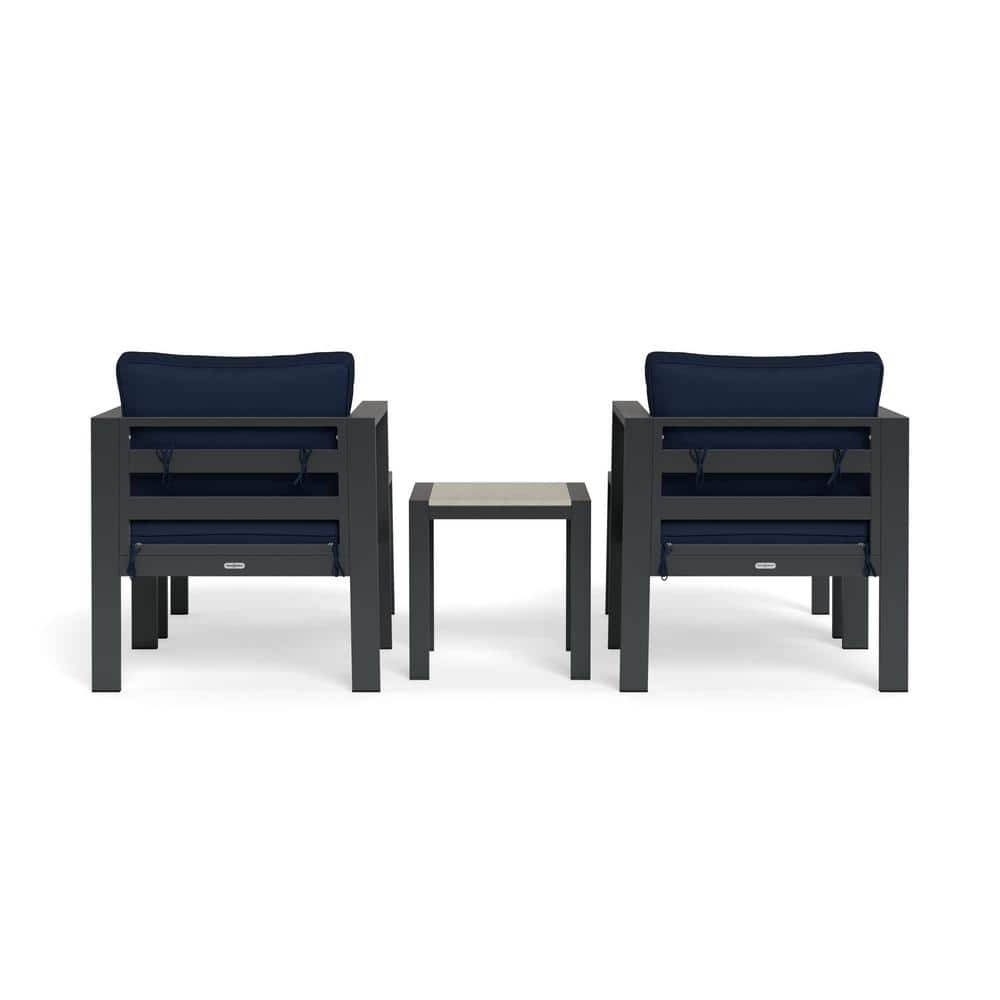Lakeview Modern Navy Aluminum 5-Piece Outdoor Bistro Set
