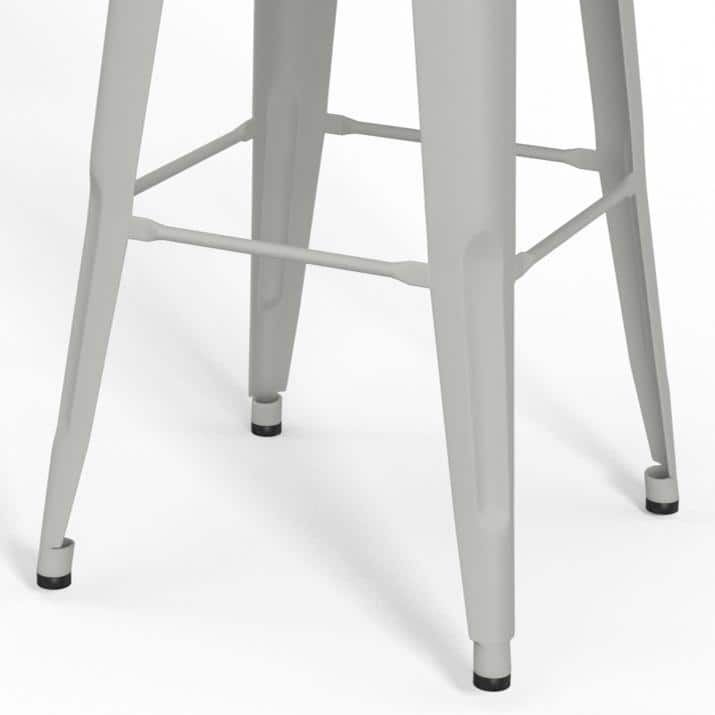Fletcher 30" White Industrial Metal Bar Stools (Set of 2)
