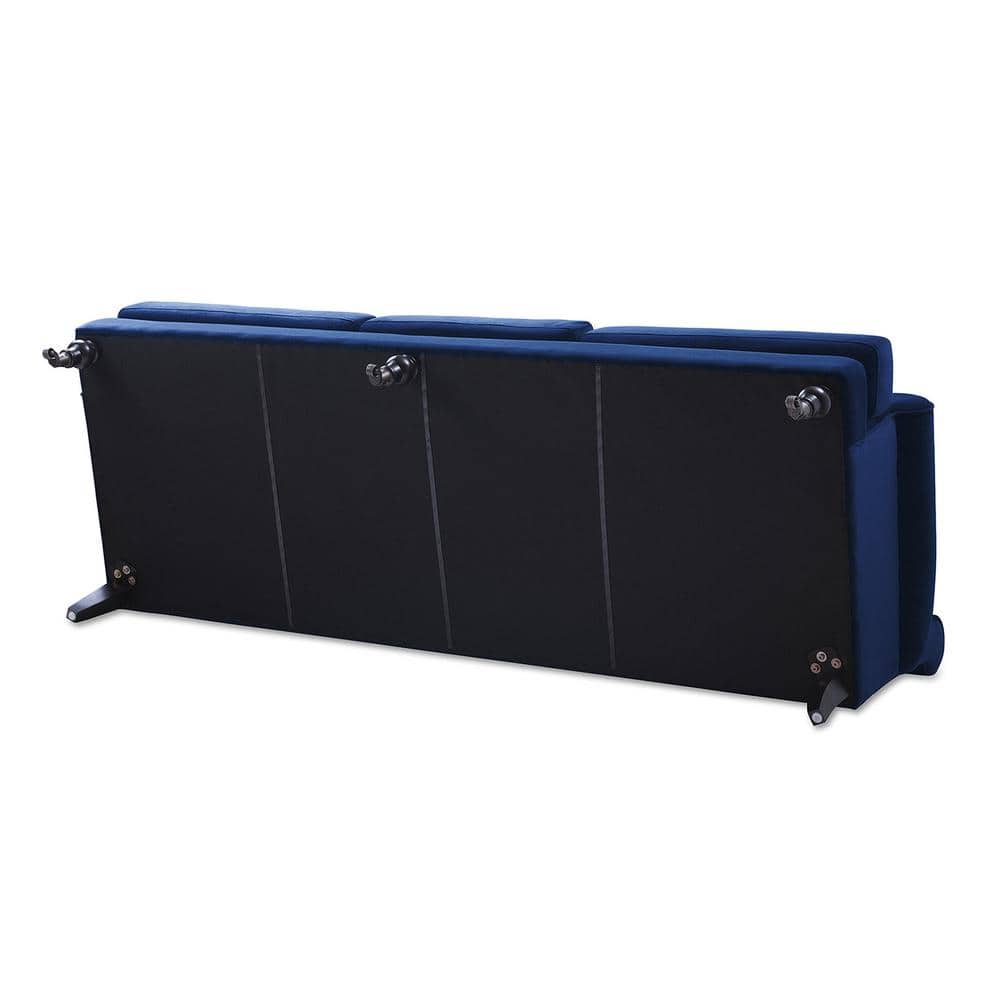 Alana Navy Blue Velvet Lawson Sofa with Removable Cushions