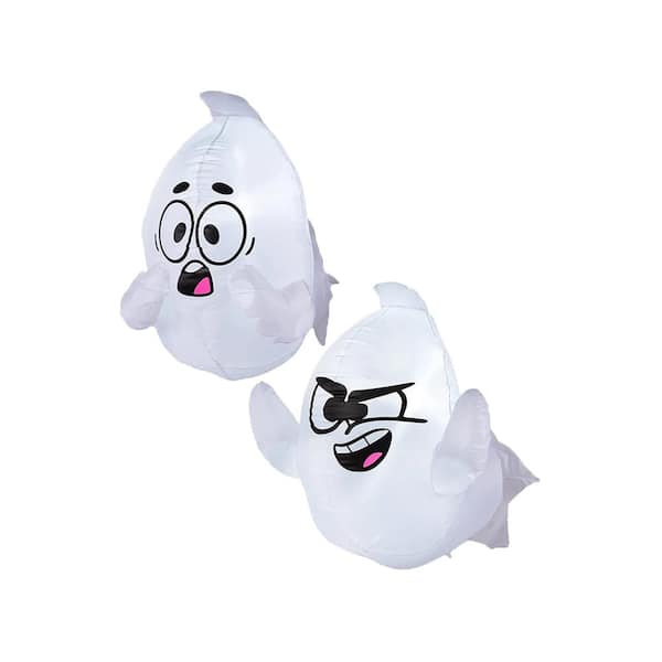 36 in. H White Halloween Inflatable Window Ghost made of Polyester