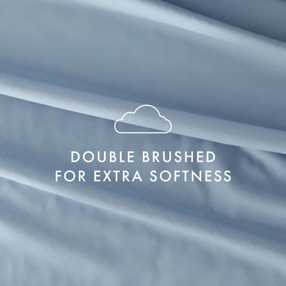 Light Blue Queen Microfiber Deep Pocket Bed Sheet Set