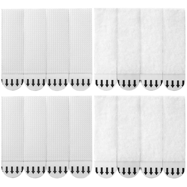 Heavy Duty Picture Hanging Strips Medium Adhesive Hangers 40-Strips No Nails Damage Free Refill for Wall Mounting White
