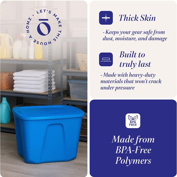 HOMZ 18 Plastic Storage Bin, 8-Pack x The