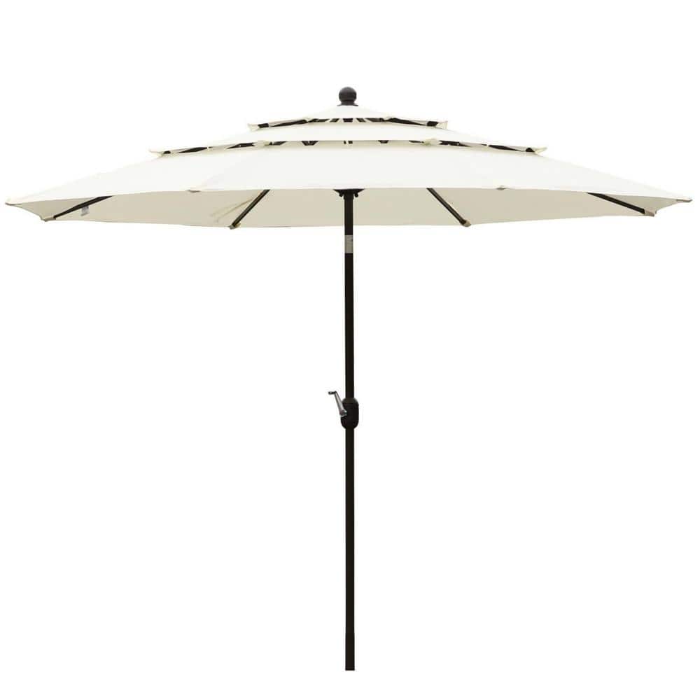 10 ft. Steel Market Patio Umbrella with Crank and Tilt in Color Beige price history on PriceWatchPro