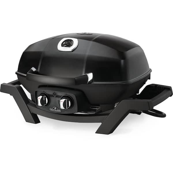 TravelQ PRO285 2-Burner Natural Gas Grill in Black with Built-In Thermometer