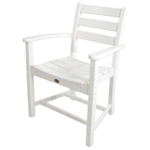 Monterey Bay Armed Classic White Plastic Outdoor Dining Chair