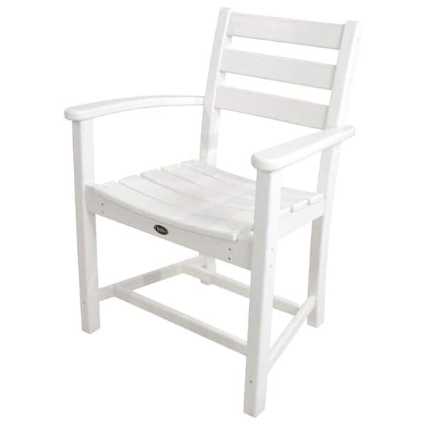 Trex Outdoor Furniture Monterey Bay Armed Classic White Plastic Outdoor Dining Chair