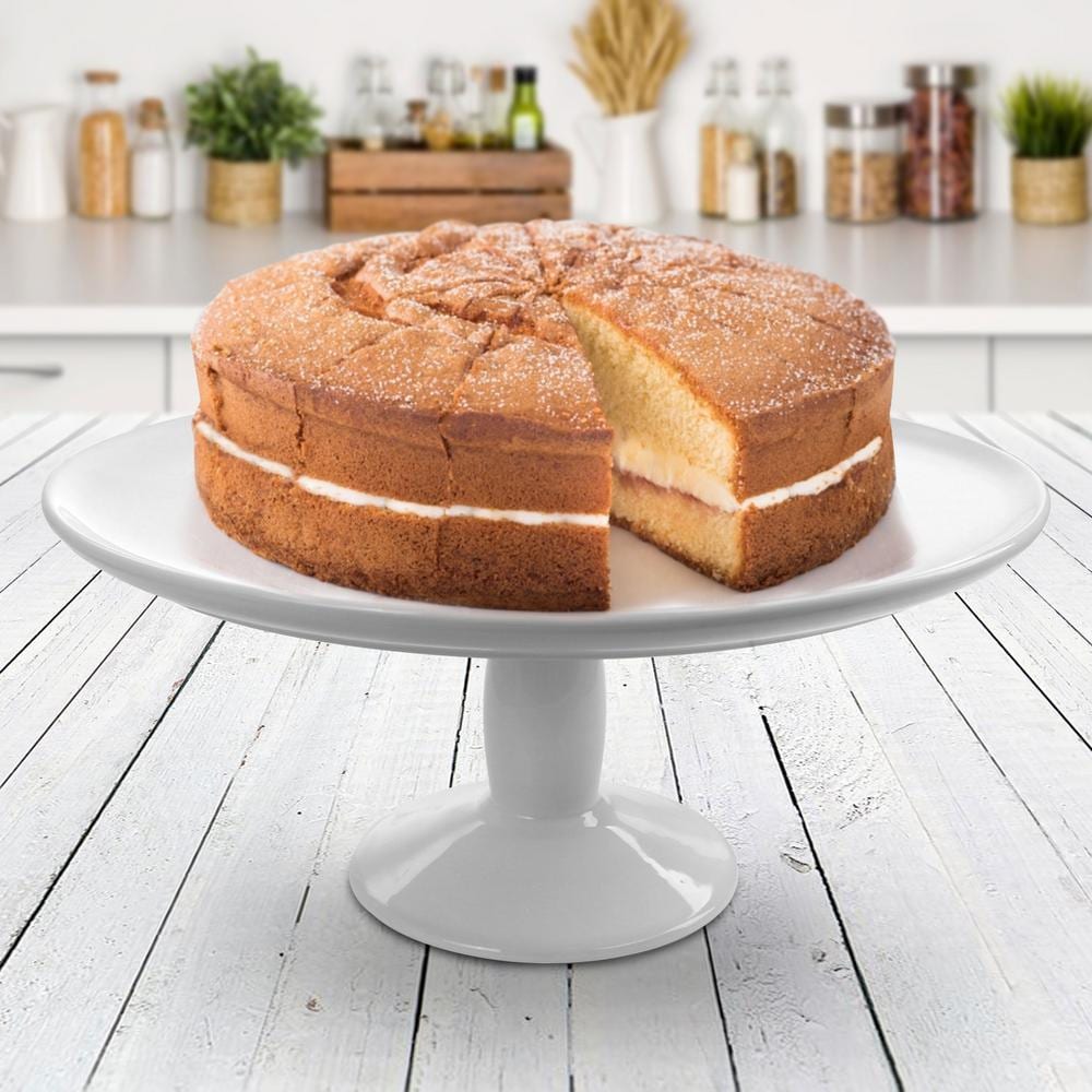 White Ceramic Pedestal Cake Stand for Daily Use