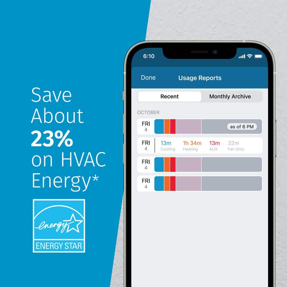Sensi Black Touchscreen Wi-Fi Smart Thermostat with Remote Programming