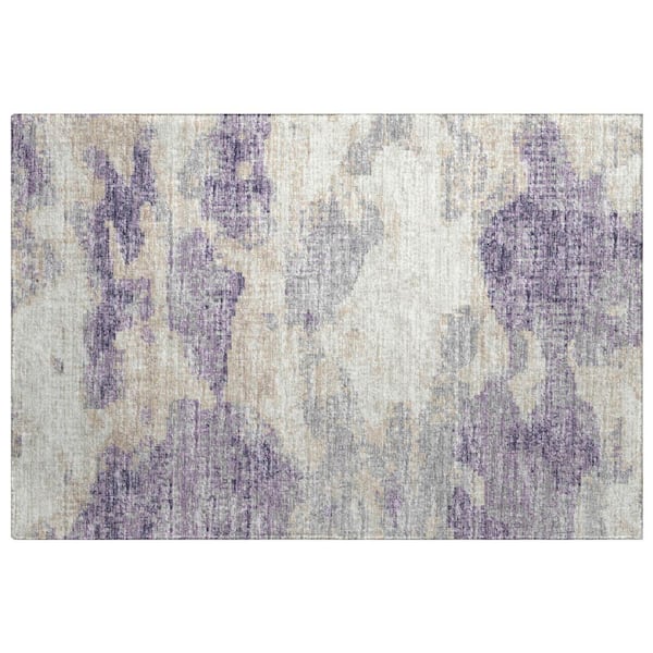 Dream Shag Premium Machine Washable Abstract ADS71 Purple 2 ft. x 3 ft. Accent Rug