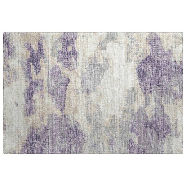 Dream Shag Premium Machine Washable Abstract ADS71 Purple 3 ft. x 4 ft. Area Rug