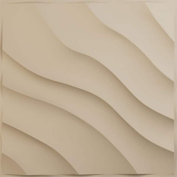Ekena Millwork 19 5/8 in. x 19 5/8 in. Modern Wave EnduraWall Decorative 3D Wall Panel, Smokey Beige (12-Pack for 32.04 Sq. Ft.)