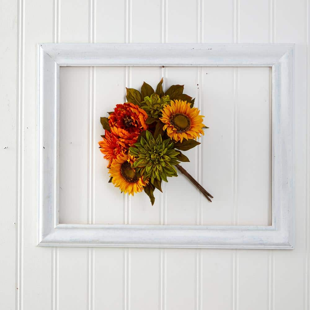 Nearly Natural 16in. Peony, Dahlia And Sunflower Artificial Flower ...