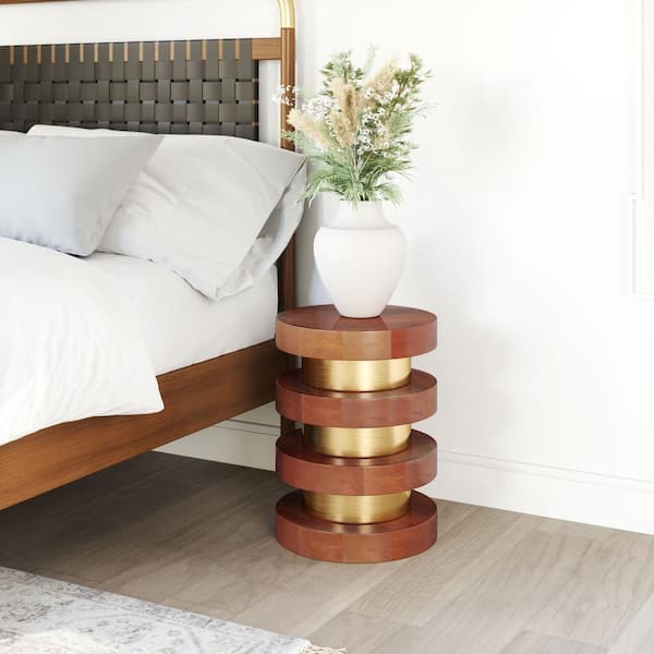 Marigot 15.0 in. W Walnut 20.1 in. H Round Mango Wood End Table