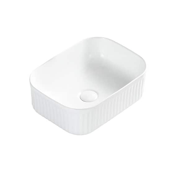 Tahanbath 15.75 in. Undermount Bathroom Sink in White