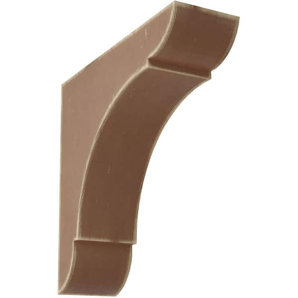 Ekena Millwork 1-3/4 in. x 6 in. x 6 in. Weathered Brown Small Olympic Wood Vintage Decor Bracket