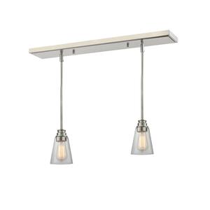 Annora 1-Light Brushed Nickel Chandelier with Glass Shade