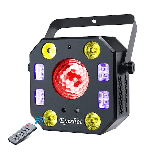 Unbranded 5 in 1 Stage Light Disco, Eyeshot with Magic Ball, Led Par Pattern Strobe Light with UV Effect, Remote and DMX Control