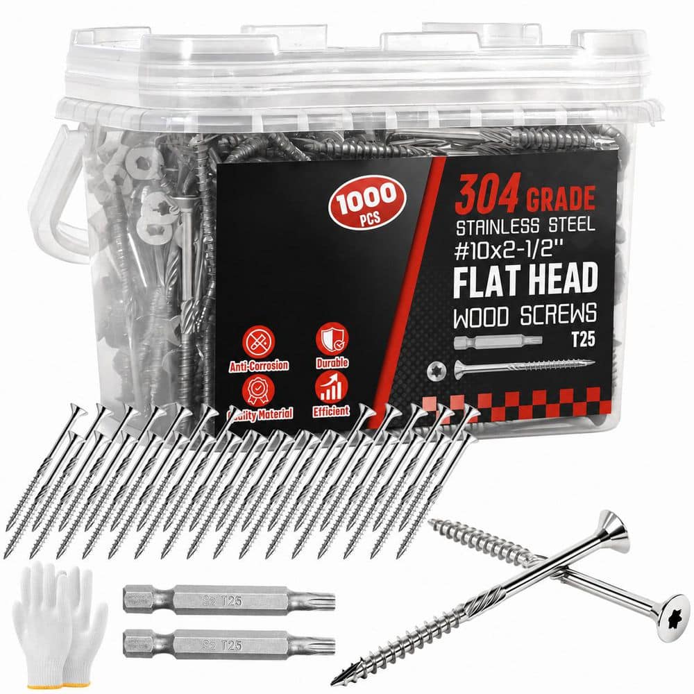 304 Stainless Steel Silver Corrosion Resistant Self Tapping Deck Screws T25 Star Drive (1000 pcs Pack) price history on PriceWatchPro