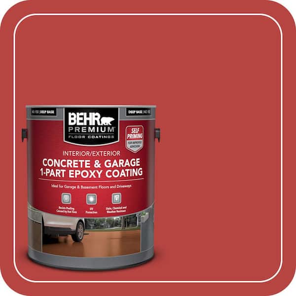 1 gal. #OSHA-5 OSHA SAFETY RED Self-Priming 1-Part Epoxy Satin Interior/Exterior Concrete and Garage Floor Paint