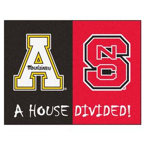 NCAA House Divided - NC State / Appalachian State 33.75 in. x 42.5 in. House Divided Mat Area Rug