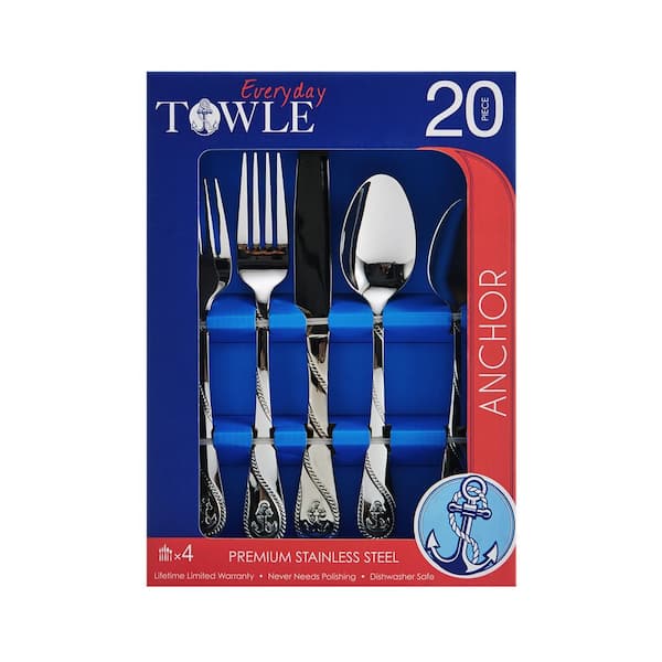 Towle Everyday Nautical 20 Piece Flatware Set