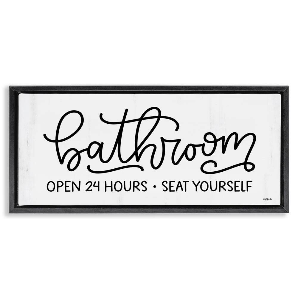 Bathroom Seat Yourself by Imperfect Dust Black Floater Frame Typography Graphic Art Print 11 in. x 25 in. price history on PriceWatchPro