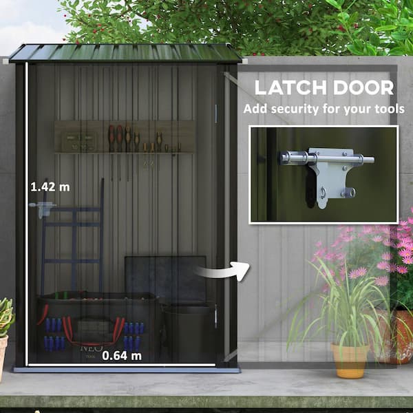 AFAIF - 3.1 ft. W x 3.2 ft. D Outdoor Storage Cabinet Tool Shed, Galvanized Metal Utility Garden Tool House, Lockable Door