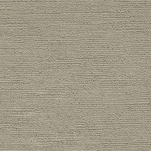 SoftSpring Carpet Sample - Majestic I - Color Grey Cloud Loop 8 in. x 8 in.