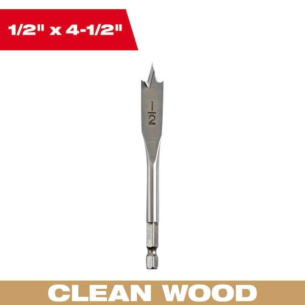 Milwaukee 1/2 in. x 4.5 in. Flat Boring Bit