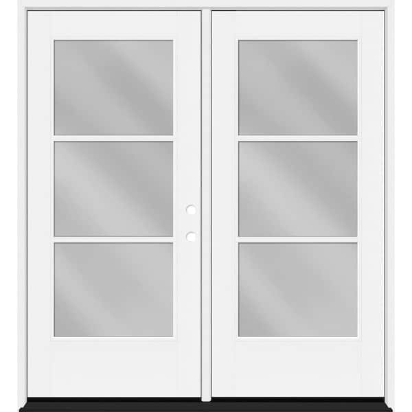 Legacy 60 in. x 80 in. Icon 3L Modern Clear Glass Primed LHIS Unfinished Fiberglass Retro Patio Door w/6 in. Jamb