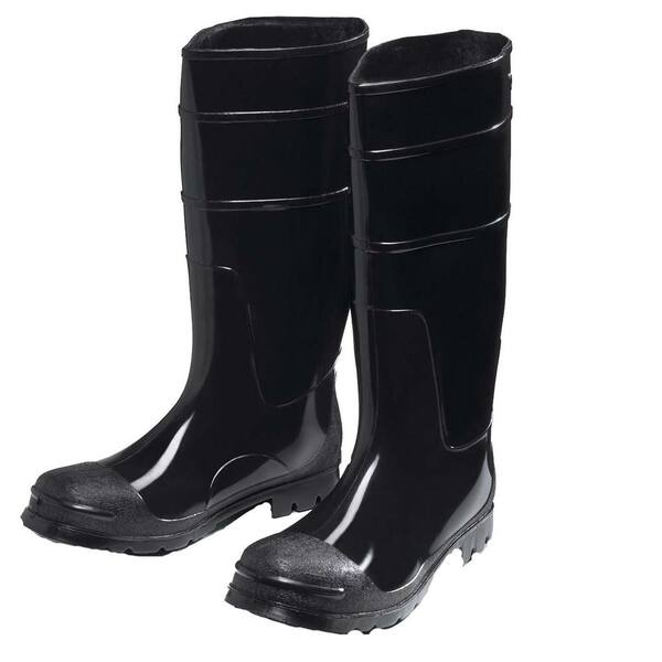 West Chester Black PVC Steel Toe Boot Size 8
