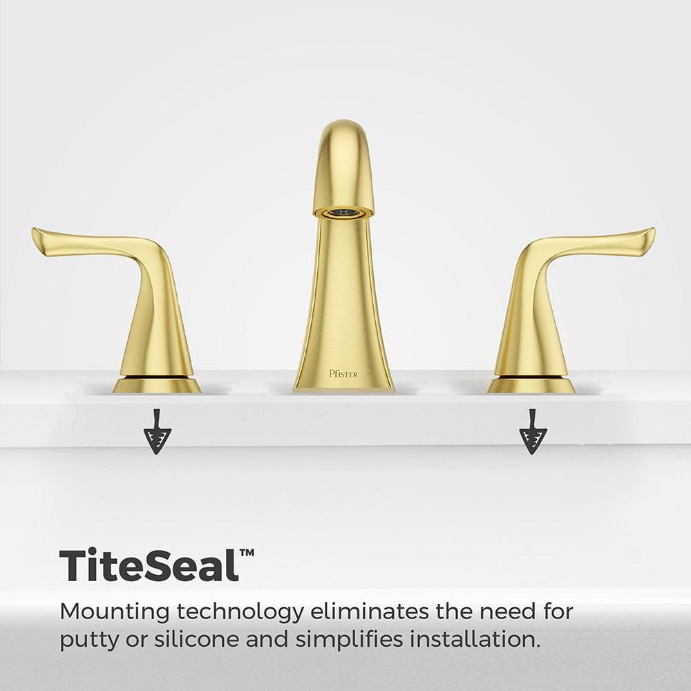 Willa Brushed Gold Widespread Bathroom Faucet with Drain Assembly