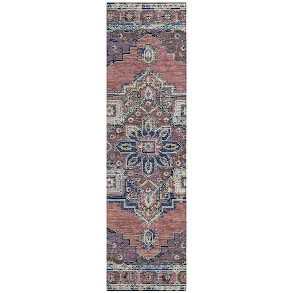 Chantille Machine Washable Indoor/Outdoor Abstract ACN2704 Merlot 2 ft. x 7 ft. Runner Rug