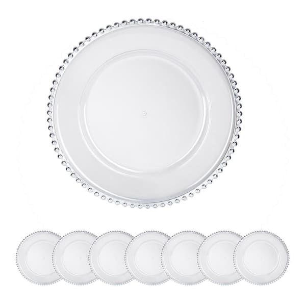 Premium 13 in. Gold Plastic Charger Plate (Set of 8) for Weddings Birthday Parties and Family Gathering Decorative