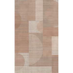 Taupe Circles Shapes Geometric Textured Print Non Woven Non-Pasted Textured Wallpaper 57 Sq. Ft.