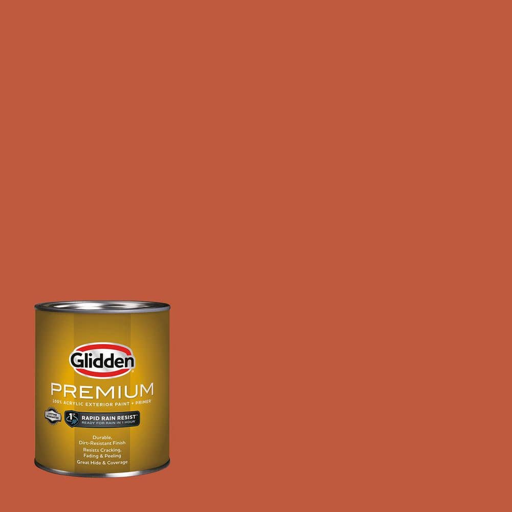 Glidden Premium 1 qt. PPG1192-7 Tabasco Satin Exterior Latex Paint