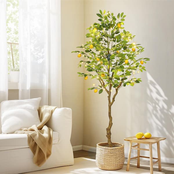 Garvee 6 ft. Artificial Lemon Tree Indoor, Pre Potted Faux Lemon